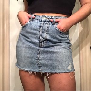 h&m mini denim skirt